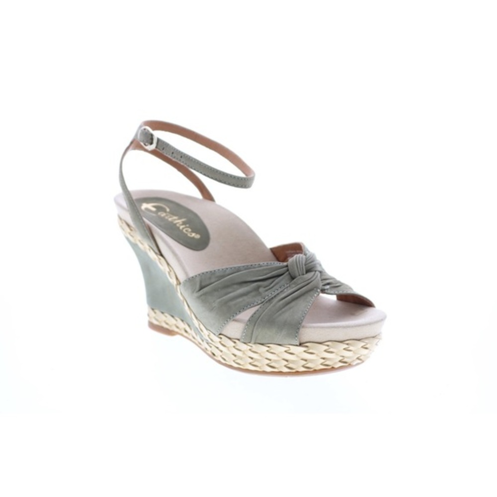 NWT Earthies Sonzi FERN Nubuck Wedge Platform Sandal
